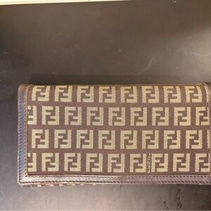 Fendi Beige and Brown Wallet